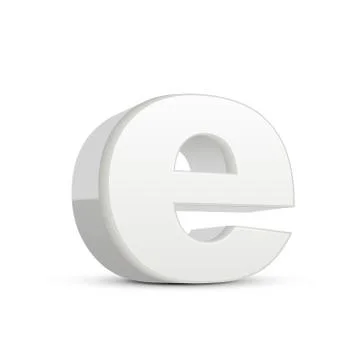 Lowercase plaster white letter E Stock Illustration