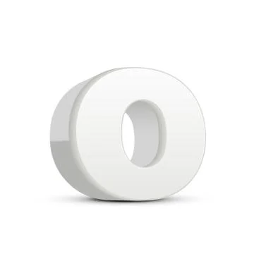 Lowercase plaster white letter O Stock Illustration