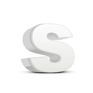 Lowercase plaster white letter S Stock Illustration