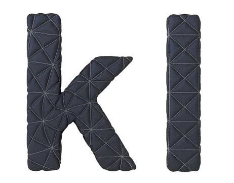 Lowercase stitched leather font k l letters イラスト素材