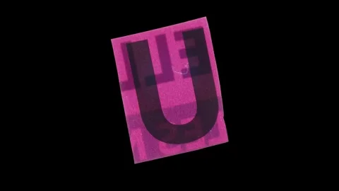 Lowercase U Letter in Paper Cut Letter. Ransom Letter style. Magazine Cut O.. Stock Footage 257000848
