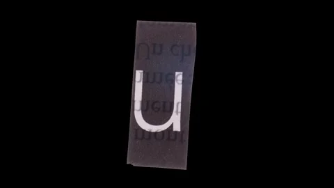Lowercase U Letter in Paper Cut Letter. Ransom Letter style. Magazine Cut O.. Stock Footage 257000854