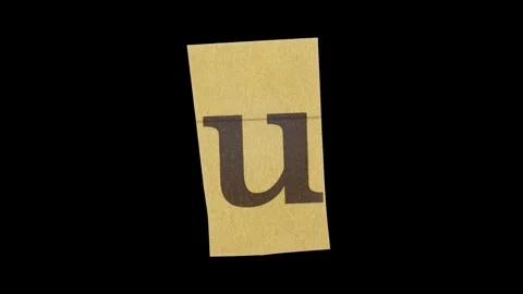 Lowercase U Letter in Paper Cut Letter. Ransom Letter style. Magazine Cut O.. Stock Footage 257000855
