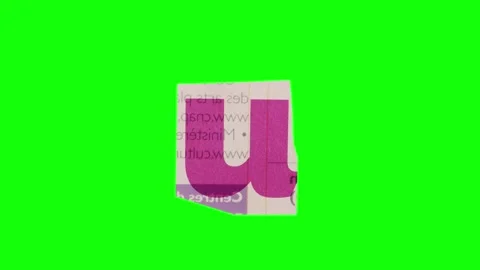 Lowercase U Letter in Paper Cut Letter. Ransom Letter style. Magazine Cut O.. Stock Footage 257001742