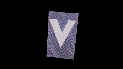 Lowercase V Letter in Paper Cut Letter. Ransom Letter style. Magazine Cut O.. Stock Footage 257000866