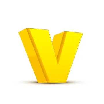 Lowercase yellow letter V Stock Illustration