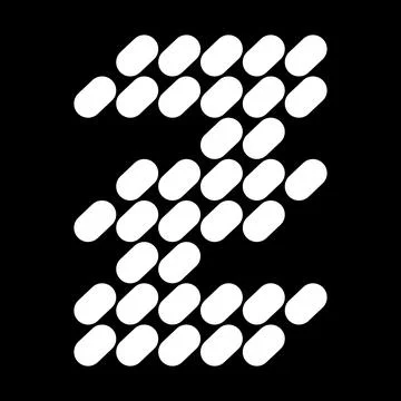 Lowercase "z" letter design. Made from a composition of natural stone or spot Stock Illustration
