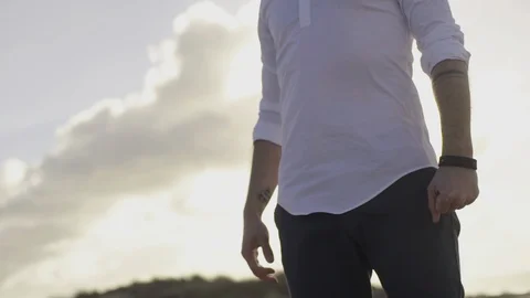 Lowered mans hands Stock Footage 87161680