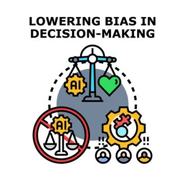 Lowering bias in ai decision making process Stockillustratie