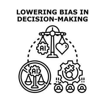 Lowering bias in ai decision making process Stock Illustration