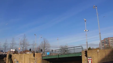 Lowering the bridge over the canal Stock Footage 103735119