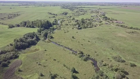 Lowering the camera down over the countryside. Rural concepts. Stock Footage 191690315
