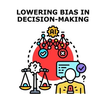 Lowering cognitive bias in artificial intelligence decision making Stock Illustration
