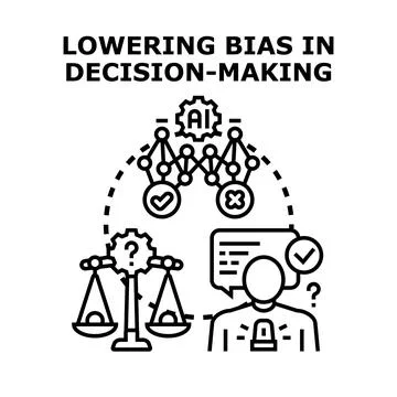 Lowering cognitive bias in artificial intelligence decision making Illustrazione stock