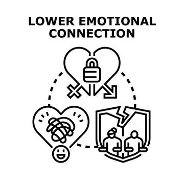 Lowering emotional connection, relationship problems, and breaking up Illustration