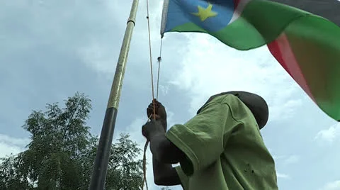 Lowering Flag Stock Footage 24133419