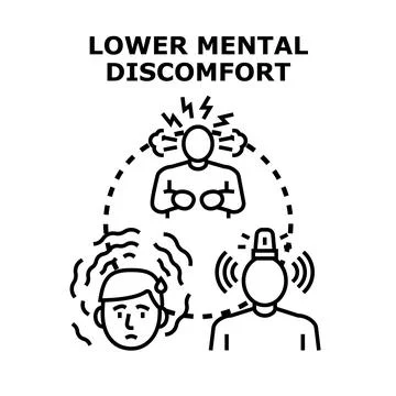 Lowering mental discomfort concept vector illustration for well being Stock Illustration
