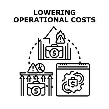 Lowering operational costs for business efficiency icon Stock Illustration