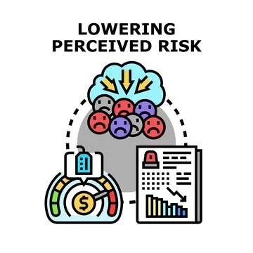 Lowering perceived risk and reducing customer concerns 스톡 일러스트