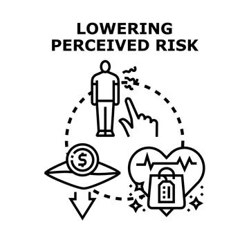 Lowering perceived risk icon concept vector Stock Illustration