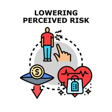 Lowering perceived risk icon concept vector Stock Illustration