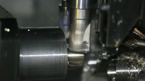 Lowering the piece on the lathe Stock Footage 21378118