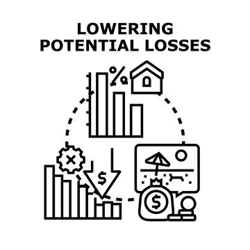 Lowering potential losses vector concept illustration Stock Illustration