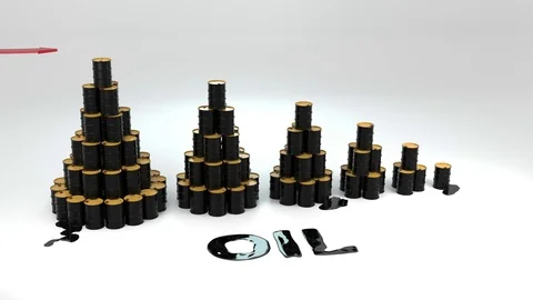 Lowering the price of oil performance chart Stock Footage 75653822