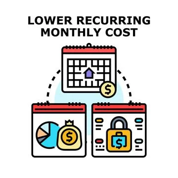 Lowering recurring monthly cost concept vector illustration Stock Illustration