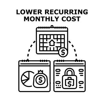 Lowering recurring monthly cost concept vector illustration Stockillustratie