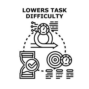 Lowering task difficulty through agile process management Stock Illustration