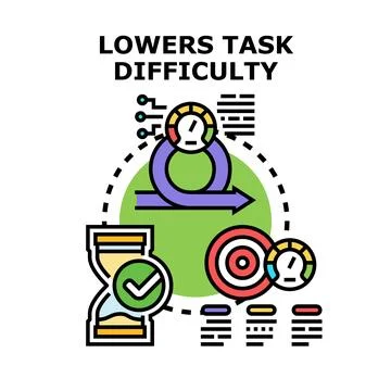 Lowering task difficulty through agile process management Stock Illustration