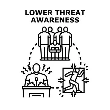 Lowering threat awareness concept for security and risk protection Stock Illustration
