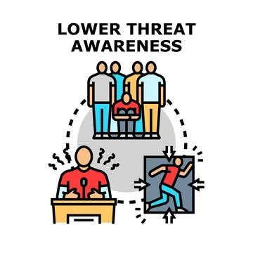 Lowering threat awareness concept for security and risk protection Stock Illustration