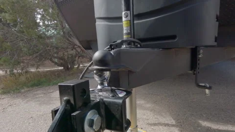 Lowering Trailer onto Hitch Stock Footage 260106552