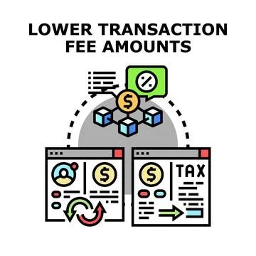 Lowering transaction fees promoting blockchain finance payments Illustrazione stock