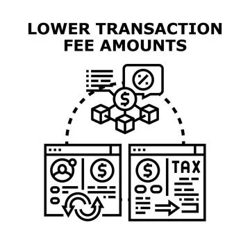 Lowering transaction fees promoting blockchain finance payments Stock Illustration