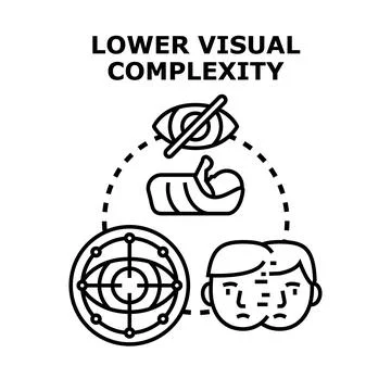 Lowering visual complexity for user interface experience Stock Illustration