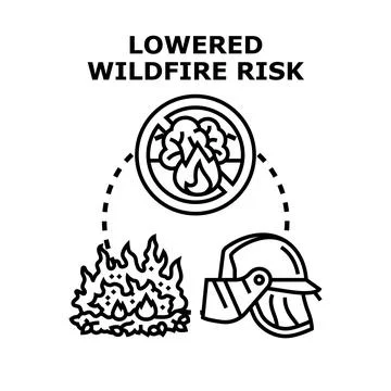 Lowering wildfire risk concept protecting environment prevention Stock Illustration