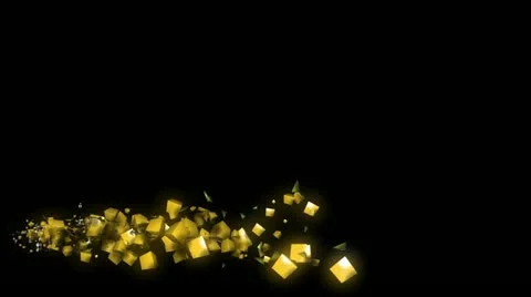 Lowerthird yellow cubes Stock Footage 11276857