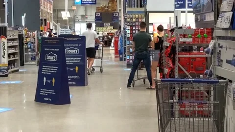 Lowe's Retail Store Inside Architectural Building - Coronavirus Stock Footage 136488284