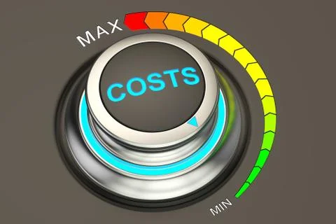 Lowest level of costs concept, 3D rendering Stock Illustration