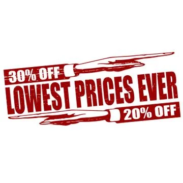 Lowest prices ever Illustrazione stock