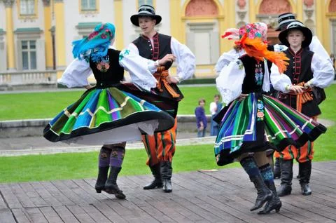 Lowicz folk dance Stock Photos