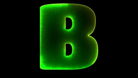 Lowing looping letter B alphabet neon effect, black background Stock Illustration
