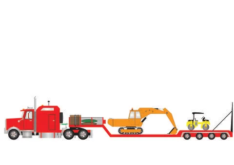 Lowloader Truck Stock Illustration
