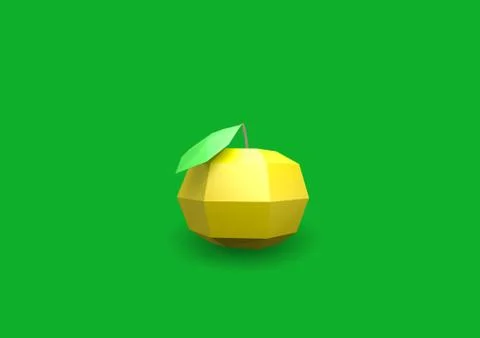Lowpoly 3d apple. Graphic design rendered illustration Illustrazione stock