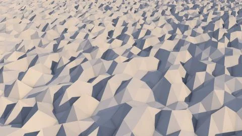 A lowpoly 3d illustration of a white and grey background with snowy pyramidal Stock Illustration