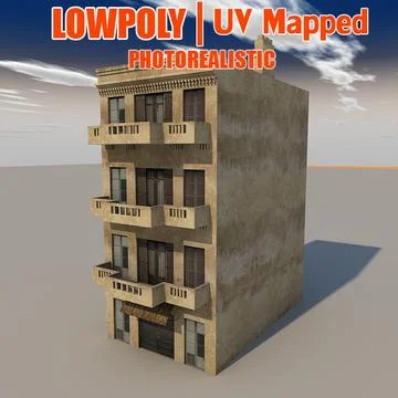 Lowpoly Building Build_X1 3D Model