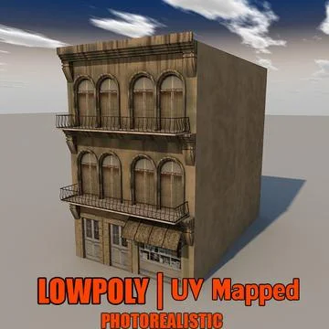 Lowpoly Building Build_X2 3D Model